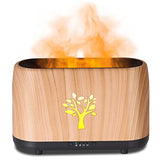 Toleker Essential Oil Diffuser, Noiseless Flame Diffusers for Essential Oils Large Room, Waterless Auto Shut-Off, Time Setting, 240ml (Wood Grain)