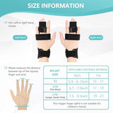 fibee 2 Finger Splint Trigger Finger Splint Adjustable Two Finger Splint Full Hand and Wrist Brace Support, Metal Straightening Immobilizer Treatment for Sprains, Mallet Injury, Arthritis(L/XL)