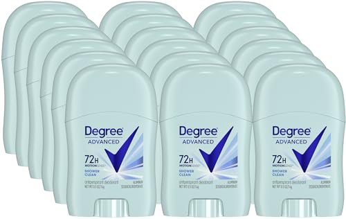 Degree Women’s Travel Deodorant Shower Clean 18-Pack – 72H Body Heat Activated Mini Antiperspirant, 0.5 Oz Ea