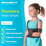 BraceAbility Pediatric Shoulder Immobilizer | Child Size Arm Sling Stabilizer for Broken Collarbone & Shoulder Injuries - Fits Toddlers, Kids, Youth & Teens (20" - 30" Chest Circumference)