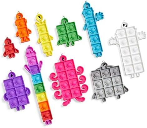 hand2mind Numberblocks Sensory Bubble Poppers, Push Pop Fidget Toys, Keychains for Kids, Counting Math Manipulatives, Calm Down Corner Supplies, Preschool Classroom Must Haves, Easter Basket Stuffers