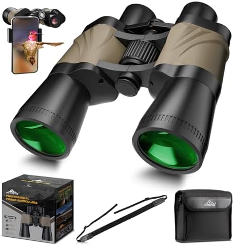 MAXLAPTER 12x50 High Power Binoculars for Adults with Large View, BAK4 Prism Fogproof & Waterproof Binoculars for Bird Watching,Great for Travel Hunting Concerts Camping Hiking