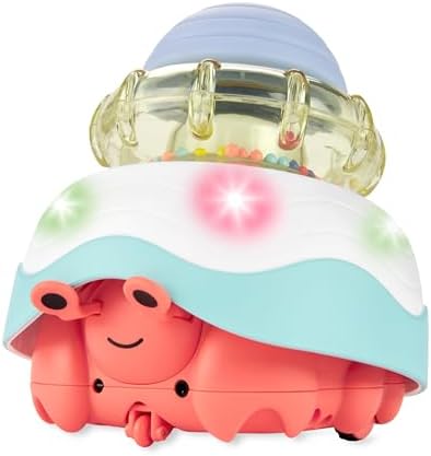 Skip Hop Baby Crab Crawl Toy Stack & Crawl 4-in-1 Sensory Development Infant Tummy Time Toy with Lights Sounds and Music Age 5m+