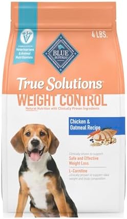 Blue Buffalo True Solutions Weight Control Natural Dry Dog Food for Adult Dogs, Chicken, 4-lb. Bag