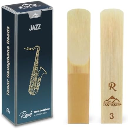 EASTROCK Jazz Tenor Saxophone Reeds 2.0/2.5/3.0 Professional Tenor Sax Reeds for Saxophone Beginner and Saxophonist Strength 3.0-5 Pack