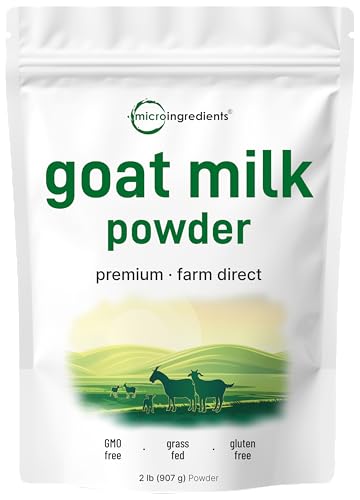 Goat Milk Powder, 2 Lb | Grass Fed Source, Australian Farm Derived, Unadulterated Formula, Easily Digested | Rich in Protein, Calcium, & Probiotics | Non-GMO, Gluten Free, Pet Friendly