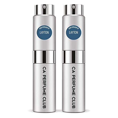CA Perfume Impression of Layton For Women & Men Replica Version Fragrance Dupes Concentrated Long Lasting Eau de Parfum Spray Refillable Atomizer Bottle 0.27 Fl Oz-X2