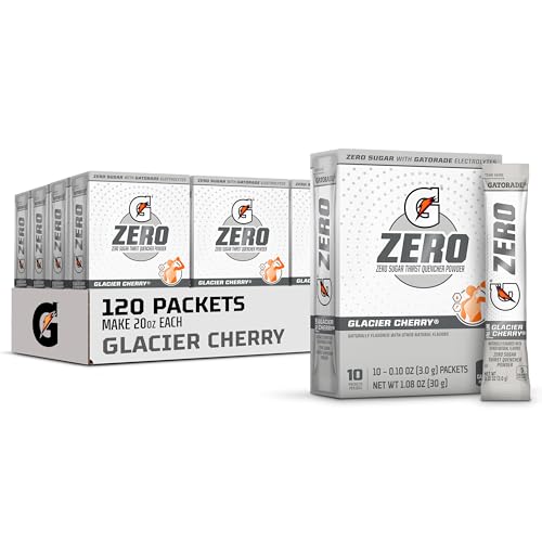 Gatorade G Zero Powder, Glacier Cherry , 10 Count (Pack of 12)