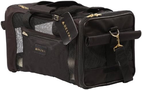 Sherpa Delta Airlines Travel Pet Carrier, Airline Approved & Guaranteed On Board - Black, Medium