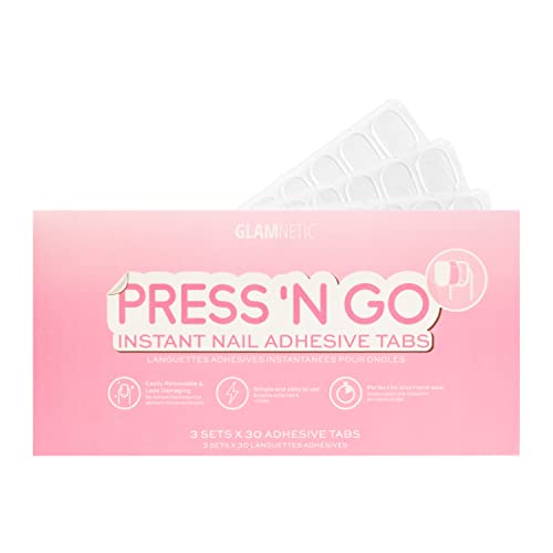 Glamnetic Press 'n Go Instant Nail Adhesive Tabs | Short Term Wear, Easily Removable & Less Damaging, Customized Fit | 90 Tabs