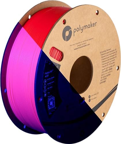 Polymaker Neon ABS Filament 1.75mm, Neon Magenta ABS 3D Printer Filament 1.75mm Heat Resistant 1kg - UV Reactive ABS 3D Printing Filament 1.75mm, Strong & Durable, Dimensional Accuracy +/- 0.03mm