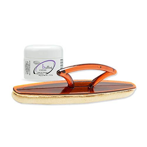 Chamois Buffer And Buffing Cream | Buff And Shine Dull Nails While Softening Cuticles | Assists With Fill And Repair Lines | 1.75 Oz. Set