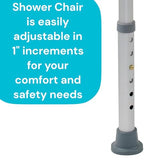 Essential Medical Supply Height Adjustable Shower and Bath Bench with Padded Arms, Contoured Back and Textured Shower Chair Seat