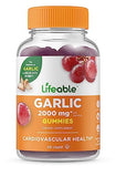 Lifeable Garlic Gummies - 2000 mg - Great Tasting Natural Flavor Gummy Vitamin Supplement - Gluten Free, Vegetarian, GMO Free Chewable - for Adults 90 Gummies