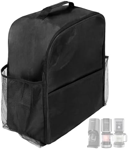 NANOBABY Dust Cover for Ninja Creami/Deluxe/Breeze Ice Cream Makers, Waterproof Dust Cover for Ninja Creami NC500/NC300/NC200/NC100/NC299AMZ Series with Pockets, Thickened 2-Layer, Foldable, Black