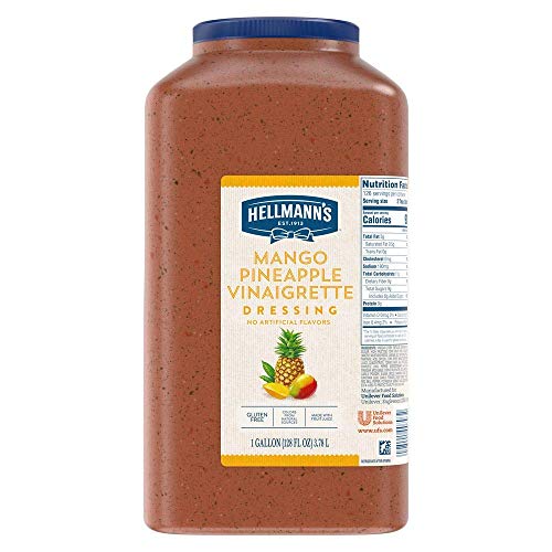 Hellmann's Mango Pineapple Vinaigrette Salad Dressing Jug Gluten Free, No Artificial Flavors, Colors from Natural Sources, 1 gallon (Pack of 1)