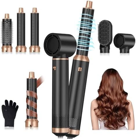 5 in 1 Blow Dryer Brush, Upgrade Hair Dryer Brush Air Curler Air Curling Wrap Styler, Detachable Hot Air Brush Negative Ion Curling Brush Iron, Hair Styling Tools for Drying Curling Straightening