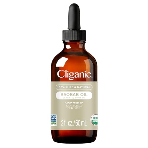 Cliganic Organic Baobab Oil, 100% Pure - For Face & Hair | Natural Cold Pressed Unrefined (Packaging May Vary)