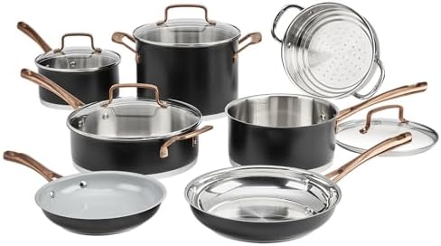 Cuisinart 11-Piece Matte Black Elegance Cookware Set