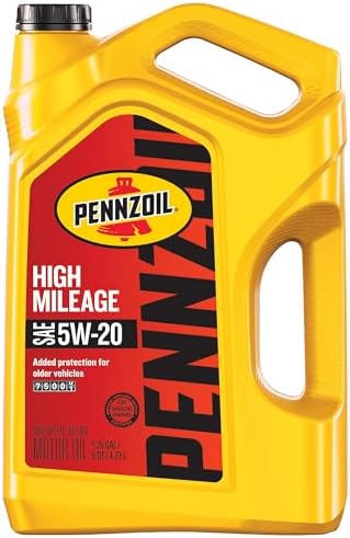 Pennzoil High Mileage 5W-20 Motor Oil, 5 Quart