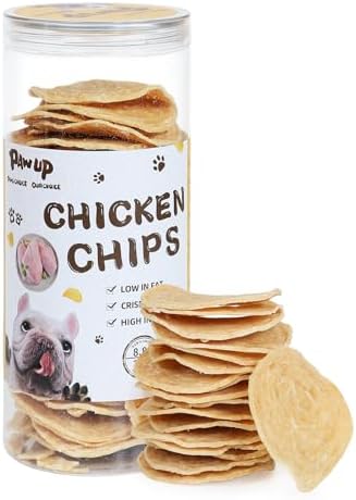 Chicken Chips Dog Treats, Crunchy Chicken Jerky for Dogs, High Protein Healthy for Snacks Small Medium Large Dogs, 8.8 oz