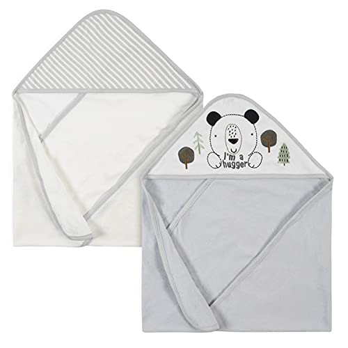 Gerber Baby 2-Pack Hooded Towels, Bear Green, 26"x 30