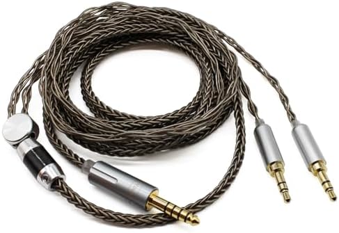 Youkamoo 4.4mm Cable Compatible for Hifiman HE4XX, HE-400i Headphones 8 Core Braided Silver Plated Replacement Audio Upgrade Cable (4.4mm to Dual 3.5mm Male Version)