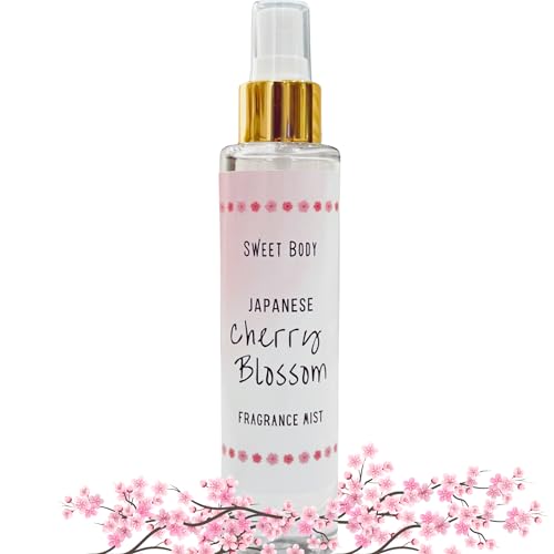Soft & Fresh Women’s Body Mist, Fine Fragranced Body Perfume Misting Spray, Sensual light scent Fragrance, Hair & Body Spritz Essential Oils (Cherry Blossom)