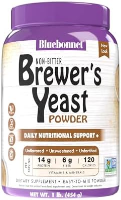 Bluebonnet Nutrition Super Earth Brewers Yeast Powder, Super Food, Whole Food, Source for Vitamins, Great Tasting, Vegan, Vegetarian, Non GMO, Gluten Free, Soy Free, Milk Free, Kosher, 1 lb