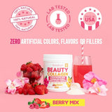 Beauty Collagen-Berry Mix Flavored-Ultimate Beauty Blend with 5 Types of Collagen, Sea Moss, Biotin, Keratin, Hyaluronic Acid, Vitamin C and Probiotics-All Natural, Made in USA -45 Servings