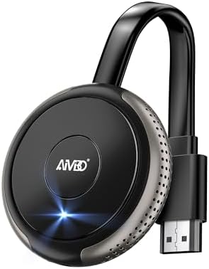 AIMIBO 4K Wireless Display Adapter - Real Plug & Play, 2.4G & 5G HDMI Wireless Dongle for iOS Android Windows MacOS Phone Tablet Laptop to HDTV Monitor Projector, Support Airplay DLNA Miracast Grey