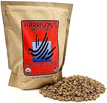 Harrison's Bird Foods High Potency Coarse Certified Organic Non GMO Formula Pet Bird Food 5lb
