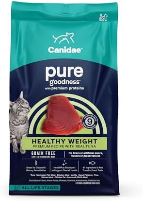 Canidae Pure Weight Management Limited Ingredient Premium Dry Cat Food, Real Tuna Recipe, 10 lbs, Grain Free