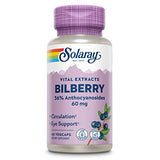 SOLARAY Bilberry Berry Extract 60 mg | Powerful Antioxidant | Healthy Vision & Circulation Support | 60 VegCaps