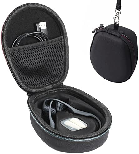 Hard Case Compatible with AfterShokz Trekz Air/Aeropex/Titanium Mini Open Ear Wireless Bone Conduction Headphones AS650 / AS800, Storage Case for Charging Cable, Black(Case Only)