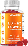 Vitamatic D3 & K2 Gummies – Plant-Based Calcium Support