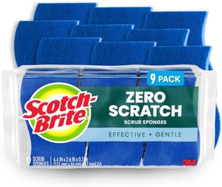 Scotch-Brite Zero Scratch Scrub Sponge, 9 Units per Each