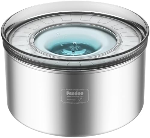 1Gallon Dog Water Bowl, 3.8L No Spill Water Bowl for Dogs, Stainless Steel Spill Proof Dog Bowl, No Splash Slow Drinking Bowl with No Slip Base for Slobber Stopper, Messy Drinkers[Anti Digging]