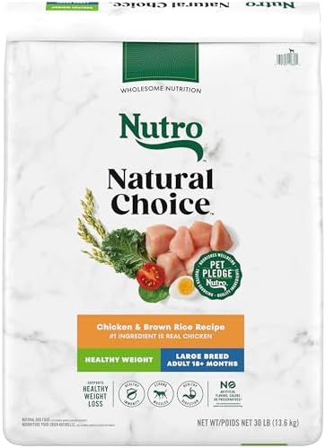 Nutro Natural Choice Adult Large Breed Healthy Weight Dry Dog Food, Chicken and Brown Rice Recipe, 30 lbs.