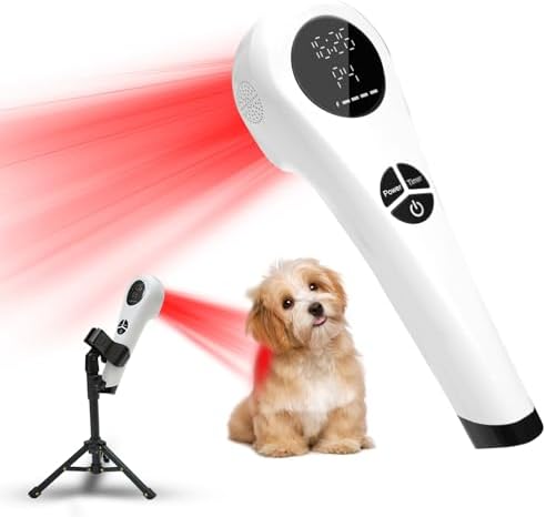 Cold Laser Therapy Device for Dogs - Pet Laser Therapy with Dual Wavelength(808nm+650nm, Red Light Therapy for Dogs for Pain Relief Arthritis, Spinal, Promote Blood Circulation