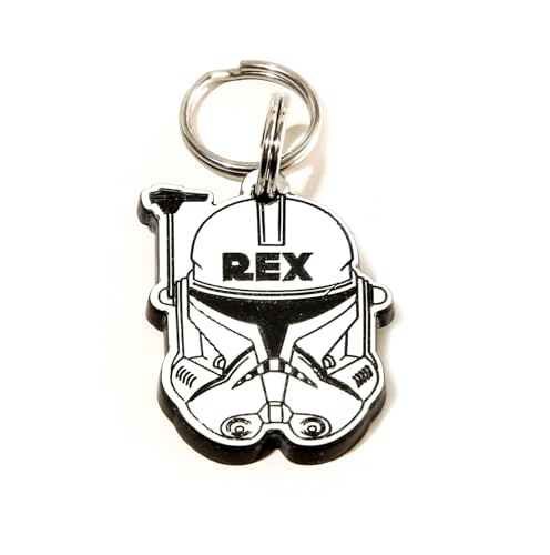 Personalized Kylo Ren Pet Tag, Storm Trooper Pet Tag, Darth Vader, Mando, Ewok, Bo-Katan, Chewie, Captain Rex, Ahsoka (Captain Rex)