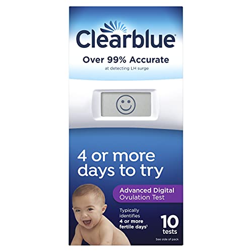 Clearblue Advanced Digital Ovulation Test, Home LH Ovulation Test Kit, 10 Ct