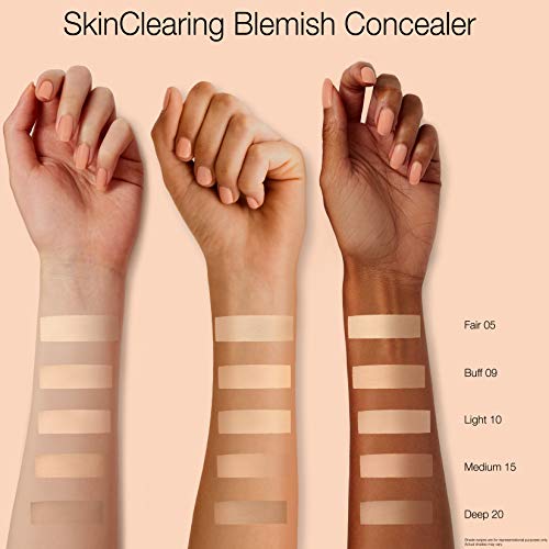 Neutrogena SkinClearing Blemish Concealer Face Makeup with Salicylic Acid Acne Medicine, Non-Comedogenic and Oil-Free Concealer Helps Cover, Treat & Prevent Breakouts, Light 10,.05 oz