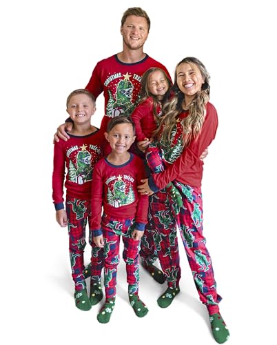 The Children's Place baby girls Family Matching Christmas Holiday Sets, Snug Fit 100% Cotton, Adult, Big Kid, Toddler, Pajama Set, Tree Rex, 2T US