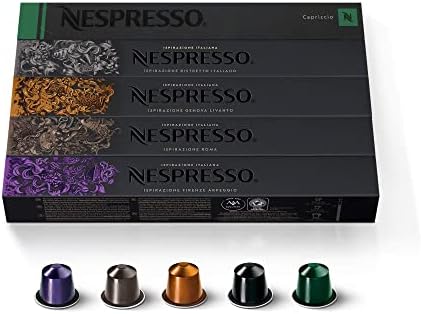 Nespresso Capsules Original Line, Ispirazione Variety Pack, Medium & Dark Roast Espresso Coffee, 50 Count Coffee Pods
