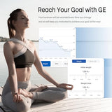 GE Smart Body Fat Scale: Digital Bathroom Scales for Body Weight and Fat Percentage Bluetooth Body Composition Analyzer Accurate Weighing Machine Health Monitor with Smartphone App, 400 lbs