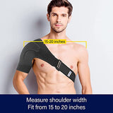 Suptrust Recovery Shoulder Brace for Men and Women, Shoulder Stability Support Brace, Adjustable Fit Sleeve Wrap, Relief for Shoulder Injuries and Tendonitis, One Size Regular, Dark Black