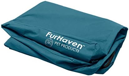 Furhaven Replacement Dog Bed Cover Water-Resistant Indoor/Outdoor Logo Print Oxford Polycanvas Mattress, Washable - Deep Lagoon, Medium