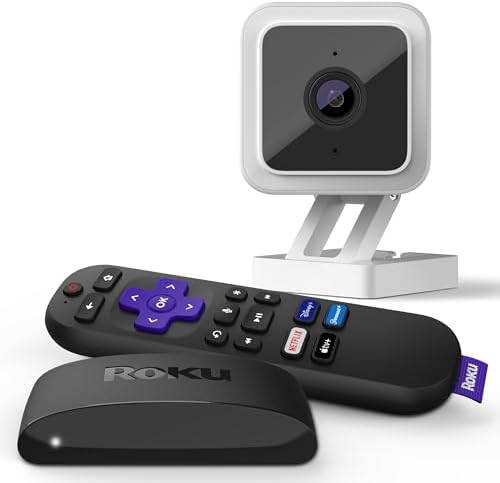 Roku Express 4K+ Streaming Device with Voice Remote & Indoor Camera Bundle