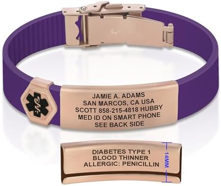 Divoti Custom Engraved Medical Alert ID Bracelet – Dual-Sided Laser Etching, Silicone Wristband, Stainless Steel Security Clasp – Adjustable & Trim-to-Fit – Emergency Medical Info Band for Men & Women